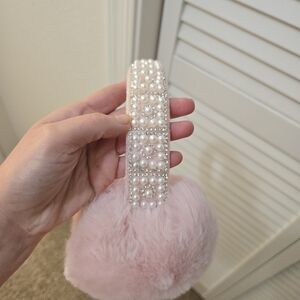 Elegant Pink Pearl-Embellished Headband